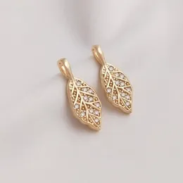 آخر 8*20mm 14k الاستبقاء اللون الذهب الحقيقي مطلي بالنحاس الزركون Zircon Pendants سحر المجوهرات DIY صنع النتائج الملحقات