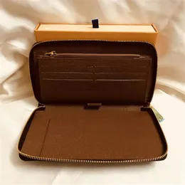 M60002 Организатор роскошного дизайнера Zippy Organizer Wallet Women's Женская молния с длинной кошелькой моно Грам Грам Кэндверс Кожа WH217E