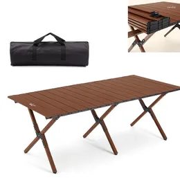 Kamp mobilyaları açık piknik masası katlanır karbon çelik tavuk rulo kamp taşınabilir alüminyum alaşım