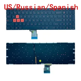 Nya amerikanska ryska spanska bärbara datorns bakgrundsbelysta tangentbord för ASUS ROG STRIX GL702 VT GL702VM GL702VS GL502 VM GL502VS -ersättning HKD230825. HKD230824