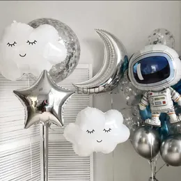 Space Astronaut Rocket White Clouds Birthday Decoration Balloons Baby Shower Party Favors Kids Christening Party Decor Supplies HKD230825 HKD230825