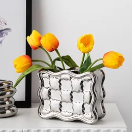 Vaser Creative Vase Nordic Home Living Room Decoration Ceramic Cachepot For Flowers Dekorativ modern gåva