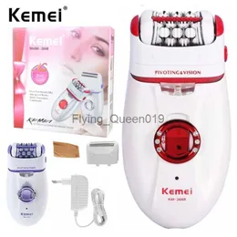 Kemei 2 in 1 Epilator Electric Shaver Defeatherer Depilatory Rechargeable KM-2668 Hair Remover Female Body face Underarm HKD230825