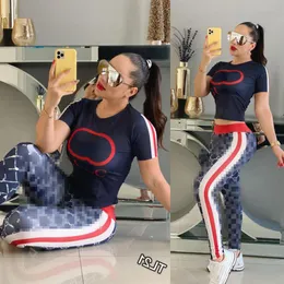 Designer Kvinnor Tracksuits Pants and T-Shirt Set Brand Letter Printing High Quality Plus Size Clothing for Women284J