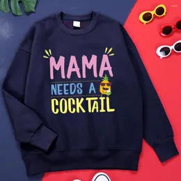 Herrtröjor Mamma behöver en ananas cocktailkläder fleece överdimensionerad hoodie vintage all-match utomhus harajuku kläder man