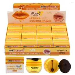 Lip Gloss 12 pcs Máscara de Mel Pote Vitamina E Tratamento de Reparação Hidratante Hidratante Dormir Lábios Cuidados Atacado