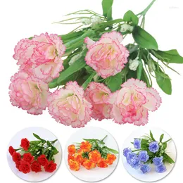 Decorative Flowers Simulation Flower Carnation Artificial Plants Wedding Dining Table Center Decor Supplies Home Room Garden Layout Gift For