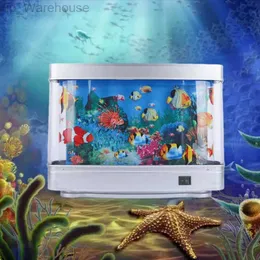 Konstgjorda tropiska fisktanklampor akvarium dekorativ nattljus virtuell hav dynamisk led bordslampa söt rum borddekor hkd230824
