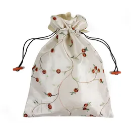 27*37cm Traditional Chinese Embroiderd Women Highheel Silk Shoe Bags Pouch Purse Drawstring Storage Bag