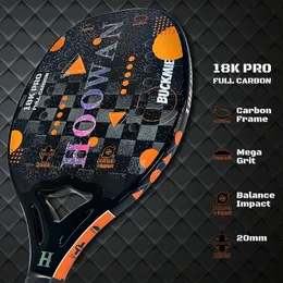 Squash Racquets Hoowan Buckmie 18K Pro Beach Tennis Hacket Carbon Fiber Profession