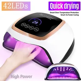 Nail Dryers UV LED Lamp Nail Dryers For Manicure Auto Sensing Drying Lamp With LCD Display For Curing All Kinds Gel Polish lampara 230824