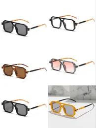 6-farbige Sonnenbrille mit quadratischem Rahmen, Designer-Sonnenbrille, übergroße Brille für Damen und Herren, Geschenk