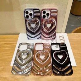 Designer galvanizado amor fino caso de telefone de luxo iphone 14 13 pro max 11 12 12pro 14plus 7 8 plus x xs xr clássico topo silicone caso