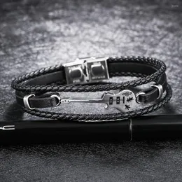 Bangle Bohemian Bracelet Notes Leather Braided Multi-Layers For Lover Couple Husband Gift NIN668