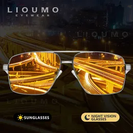 Sunglasses LIOUMO Intelligent P ochromic Men Polarized Night Vision Goggle Women Anti Driving Glasses UV400 gafas de sol 230825