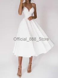 Women's Spring and Summer Solid Color Chemise Frock Suspender Sexy Large Braces Skirt Swing Dress White Backless Slip Dress x0825