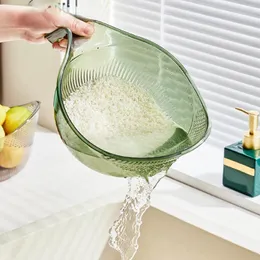Tigelas de lavagem de peneira de arroz não vazam cozinha doméstica ferramenta de cesta de drenagem de frutas