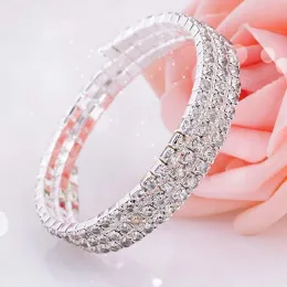 Crystal Bridal Bracelet Cheap In Stock Rhinestone Wedding Accessories One Piece Silver Factory Sale Bridal Jewelry ZZ