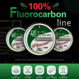 جديلة خط Zukibo 50m100m 100 fluorocarbon الصيد اليابانية المستوردة من الألياف الكربونية المستوردة 125 كيلوجرام حيد الصيد البحري 230825