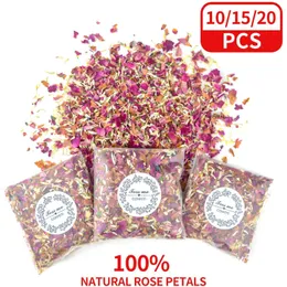 Dekorativa objekt Figurer 101520p Wedding Confetti Rose 100 Natural Dried Flower Biologisk nedbrytbar pop DIY Aromaterapi Party Dekoration Petal 230824