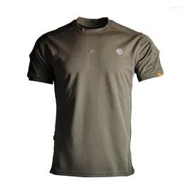 القمصان t من الرجال 2023 T-shirttee الرياضة التنفس العسكرية التكتيكية القمصان القمصان في الهواء الطلق جاف جاف جولة قميص مشي لمسافات طويلة الجيش كوم