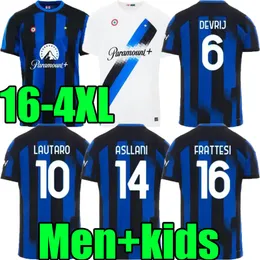XXXL 4XL Lukaku Soccer Jerseys 22 23 24 Barella Vidal Lautaro eriksen Inters Dzeko Correa Home Away Milans Tops 2023 2024 Men Kids Kids Kids Football Shirt