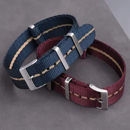 Watch Bands Premium Quality Smooth Nylon Strap 20mm 22mm Bracelet Pin Buckle SeatBelt For Mens Accessories 230825
