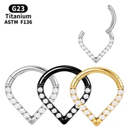 Piercing cartilagine trago Daith Helix titanio setto zircone clicker anello al naso orecchini labret sexy G23 gioielli per il corpo per le donne