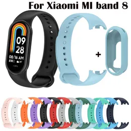 Strap For Xiaomi Mi Band 8 SmartWatch Soft Sport Silicone Band For xiaomi miband 8 strap Wristband Wriststrap Bracelet+ case