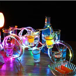 Set portabottiglie per bicicletta in stile europeo ricaricabile LED luminoso portabottiglie per vino birra Glowing Champagne Cocktail rack214f
