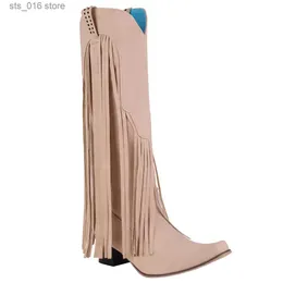 Donne Cowboy Long Western Bonjomarisa New Arrival ad alta arrivo impilato Fringe Fringe Casual Riding Boots Autumn Scarpe T230824 153