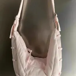 Sacs de soirée Couleur rose Coton mélangé Lune Forme Cordes Slang Sac Paresseux Casual Carry Harajuku Sac de mode 230905