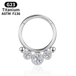 التيتانيوم الفرس ثقب الزركون أنف حلقة G23 أقراط تراغوس الحاجز الحلزوني المجوهرات الغضروف