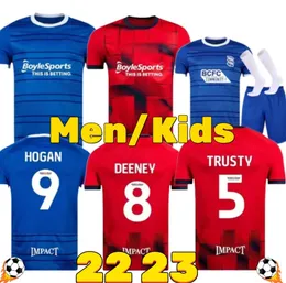 22 23 Birmingham Futebol Jerseys Deeney Bela McGree City FC 2022 2023 Home Away Terceiro Adultos Homens Kit Conjunto Completo Camisas de Futebol Curto Pedersen Kids Kit Uniformes 855g