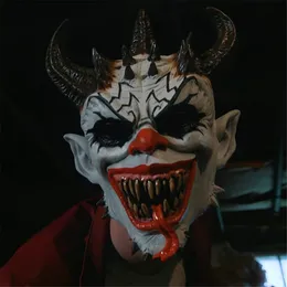 Party Masken Cosplay Horror Halloween Böser Dämon Clown Maske Gesichtsbedeckung Party Latex Helm Kopfbedeckung Maskerade Kostüm Zirkus Show Requisiten 230824