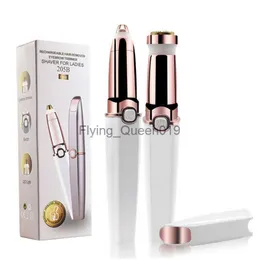 2 In 1 Eyebrow Trimmer Facial Hair Remover Electric Razor Pubic Hair Bikini Shaver Painless Epilator for Face Peach Fuzz Lips HKD230825