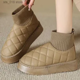 Женские снежные ботинки Weet 2023 Новая мода с короткой трубкой теплый хлеб с хлопчатобумажными туфлями SINTER Boots 36-40 T230 1D7F BOOT