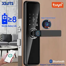 Z1 K7 Pro Biometric Fingerprint Door Lock Black Smart Lock Tuya App Remote Unlocking Password Keyless Lock Electronic Door Lock HKD230824