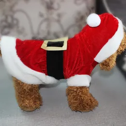 Dog Apparel Christmas Winter Costume Santa Festival Party Clothes For Puppy Cat Chihuahua Yorkshire Pet Articles Supplies Accessories 230825