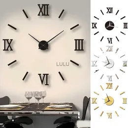 Nowoczesne DIY wnętrze rzymskiego zegara ściennego 3D Acryl Mirror Tally Wall Clocks Clocks Watch Watch Watch Decor Home Decals HKD230825 HKD230825