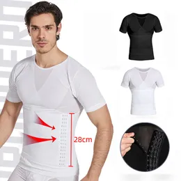 Waist Tummy Shaper Mens Body Shaper Compression Shirts Abdomen Shapewear Tummy Slimming Sheath Gynecomastia Shapers Waist Trainer Corset Fajas Tops 230824