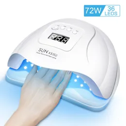 Secadores de unhas Secador LED Lâmpada UV para curar todo o esmalte de gel com sensor de movimento Manicure Pedicure Salon Tool 230825