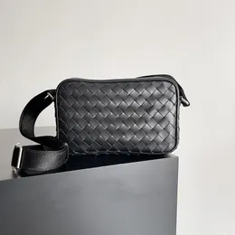 Luxury Mężczyźni Kobiety Małe intrecciato Camera Bag Designer Torby Crossbody PRAWDZIWE CALKSIN ZMIANKI TORBY ROMPER Black Green Mała torebka z pudełkiem 710048