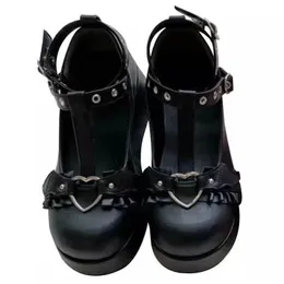 Stiefel Frauenplattform Stiefel Gothic Punk Schuhe Lolita Ladies Keile dicke Absätze süße jk retro harajuku 3543 Plus Größe Neu