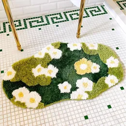 Carpet Tufted Grass Moss Pattern Bathroom Mat Soft Fluffy Area Bedroom Floor Pad Rug Doormat Tidy Aesthetic Home Room Decor 230824