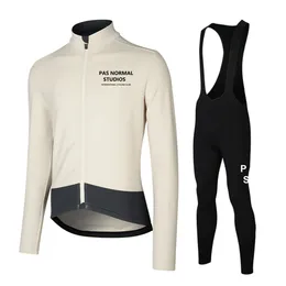 Cykeltröja sätter PNS PAS Normal Studios Män långärmad Bib Pants Set Uniform Shirt Road MTB Wear Bike Cycling Jersey Suits Bicycle Clothing 230825