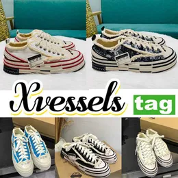 Xvessels/Vessel Vanness Shoes wu Casual Lows Vulcanized Lace Up Sneaker open back Mules slippers white creamy All White Black orange red blue yellow Sneakers slipper