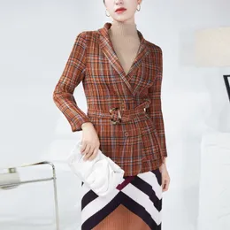 Women's Jackets Autumn And Winter Thick Plaid Suit Jacket Women's Casual All-match High-end Loose Retro Top