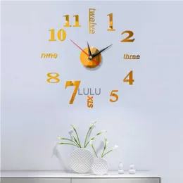 3D Wall Clocks Luminous DIY Acrylic Mirror Wall Stickers for Home Decor Living Room Quartz Needle Self Adhesive Hanging Watch HKD230825 HKD230825