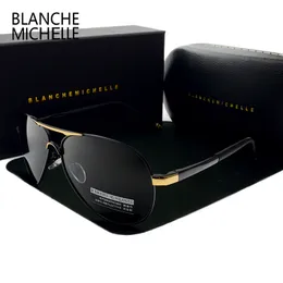 Солнцезащитные очки Blanche Мишель Винтажные пилотные солнцезащитные очки мужчины поляризованные солнцезащитные очки. Выкачественные солнцезащитные очки UV400 с коробкой 230824